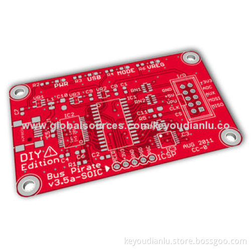 Electronic Circuit Board Assembly with HASL Lead-free, 0.2mm Minimum Hole Size